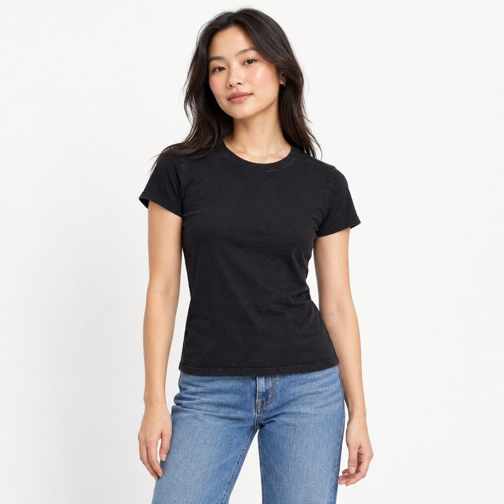 Madewell Essential Slim Tee WMNS XXS Black Cotton Crewneck Clean Minimalist